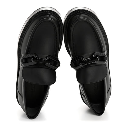 Louis Vuitton Calfskin Oversized Chain Academy Loafers 38.5 Black 2 of 10