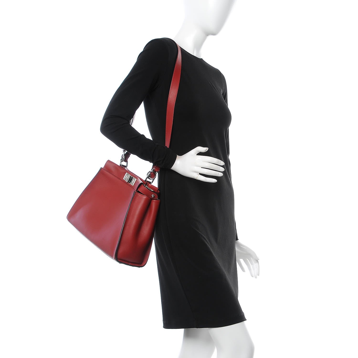 Fendi Vitello Seta Elaphe Crocodile Monster Eyes Medium Peekaboo Iconic Satchel Ribes Naturale 3 of 7