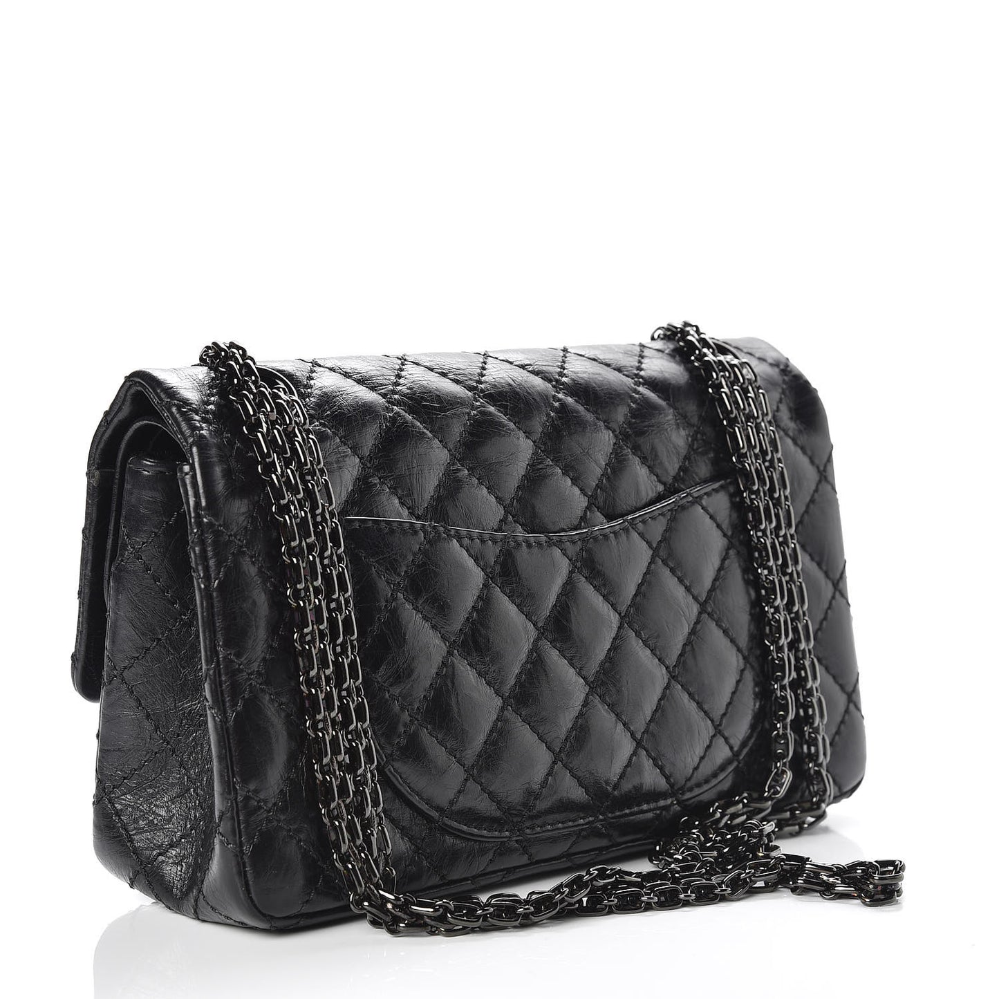 Aged Calfskin Quilted 2.55 Reissue 225 Flap So Black