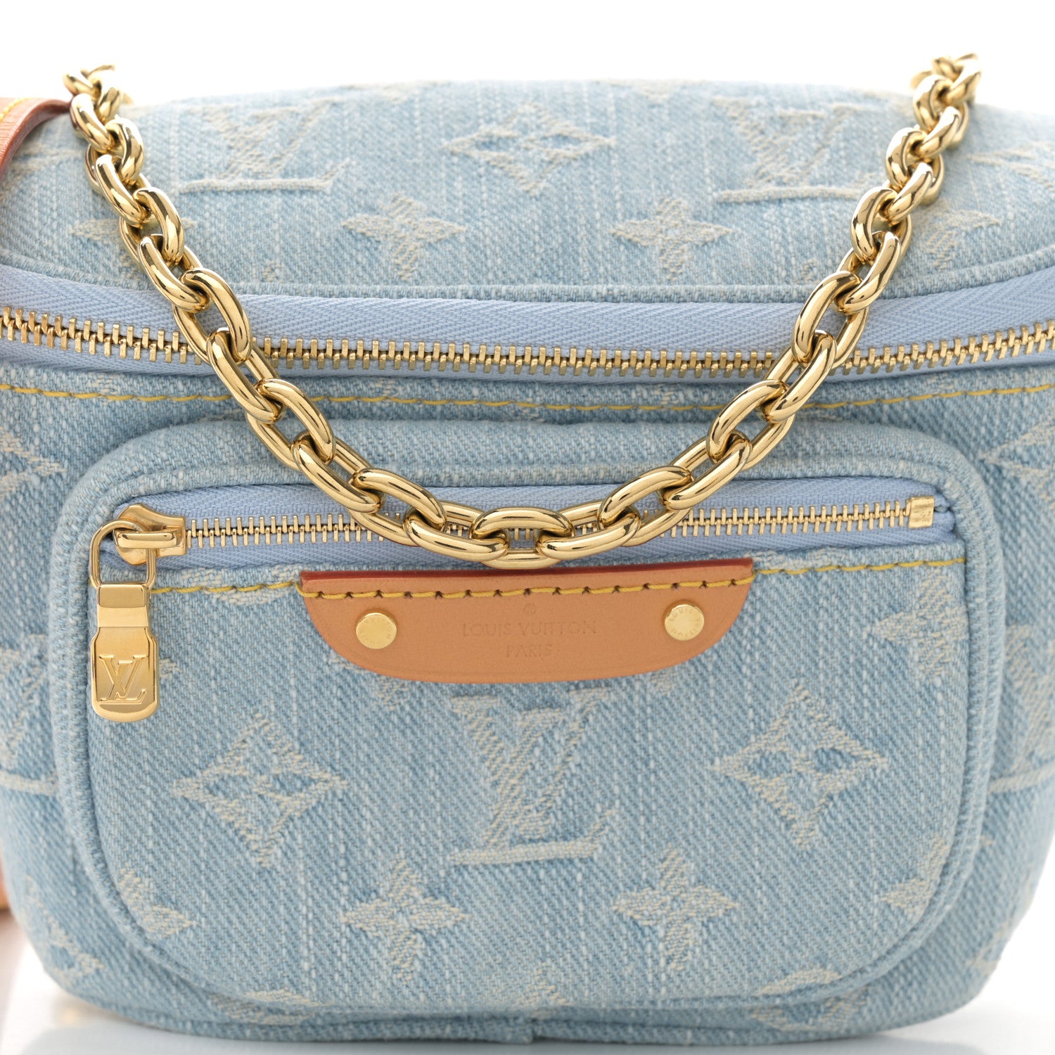 Louis Vuitton Monogram Denim Mini Bumbag Sky Blue 7 of 9