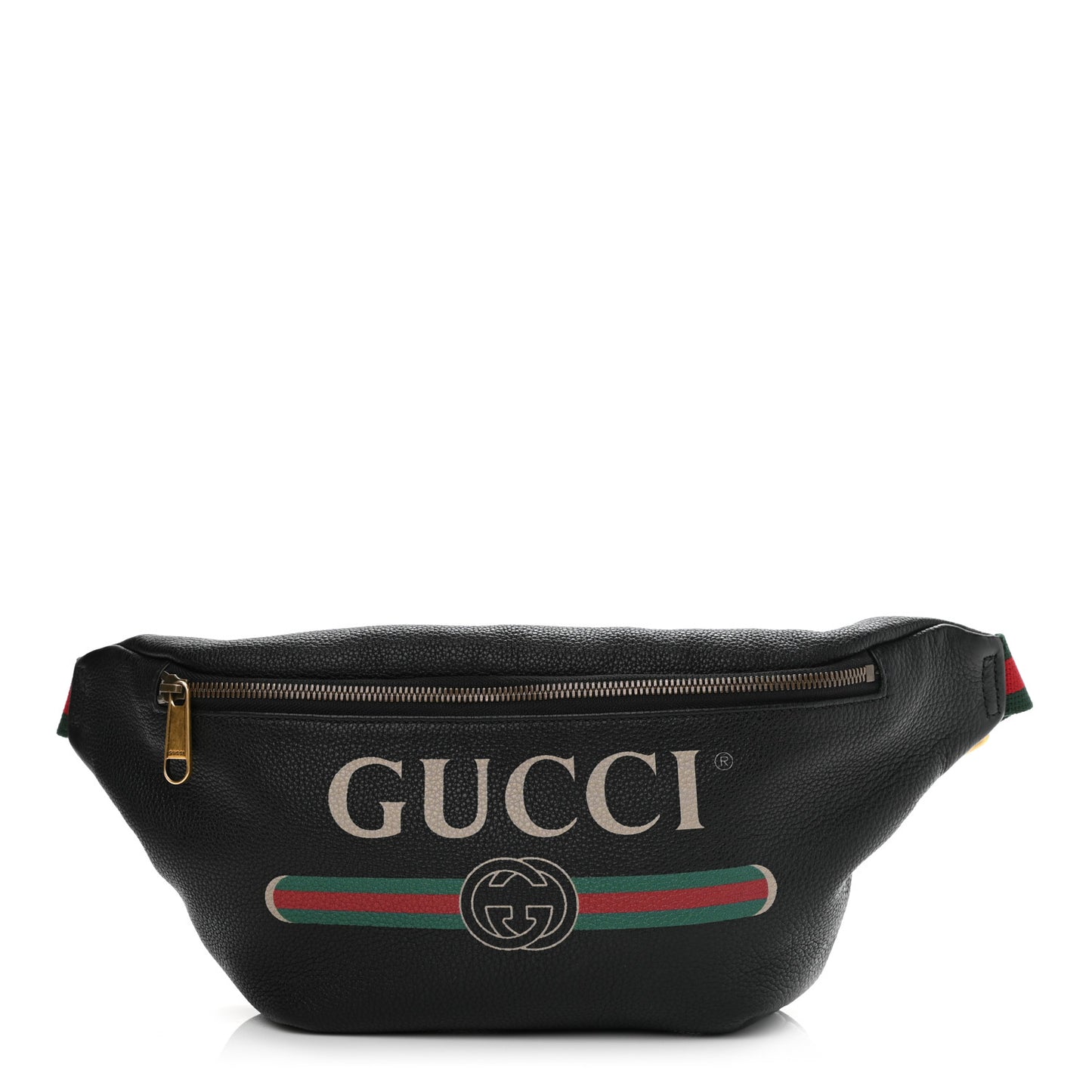 Grained Calfskin Logo Belt Bag Black