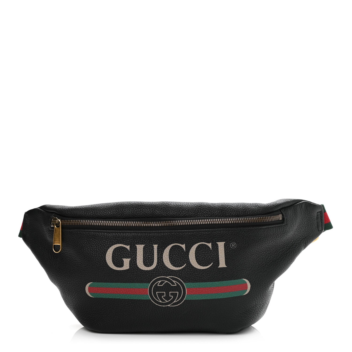 Gucci Grained Calfskin Logo Belt Bag Black 2 of 10