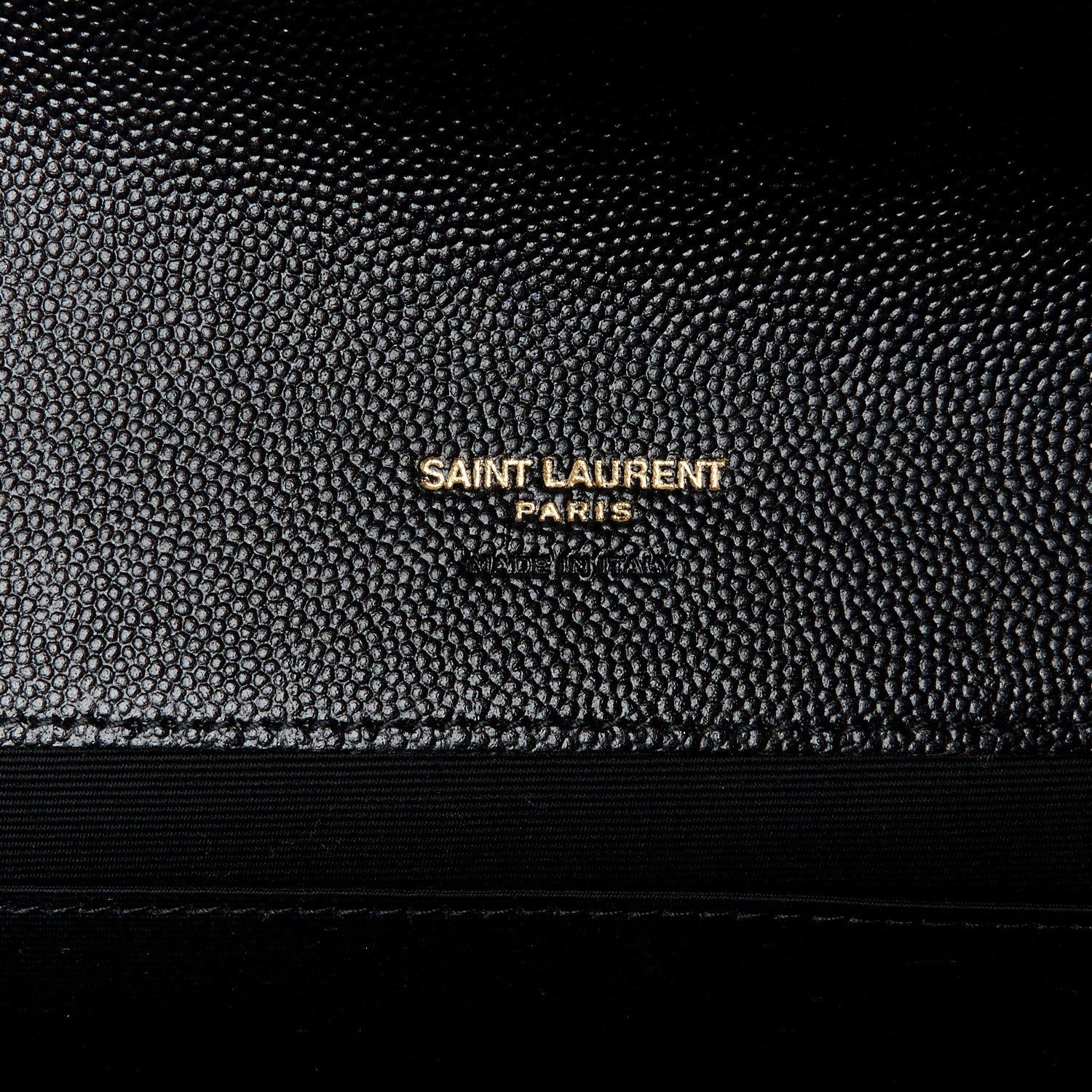 Saint Laurent Grain De Poudre Matelasse Chevron Monogram Envelope Clutch Black 6 of 11