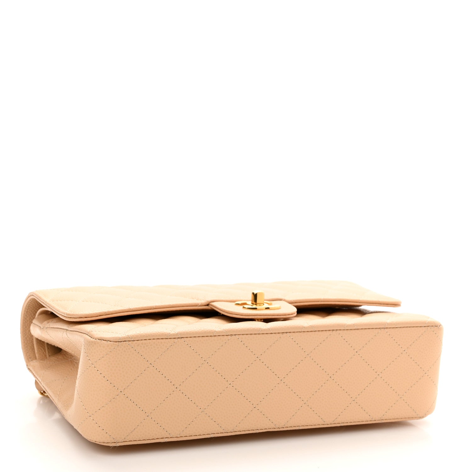 Chanel Caviar Quilted Medium Double Flap Beige Clair 4 of 10