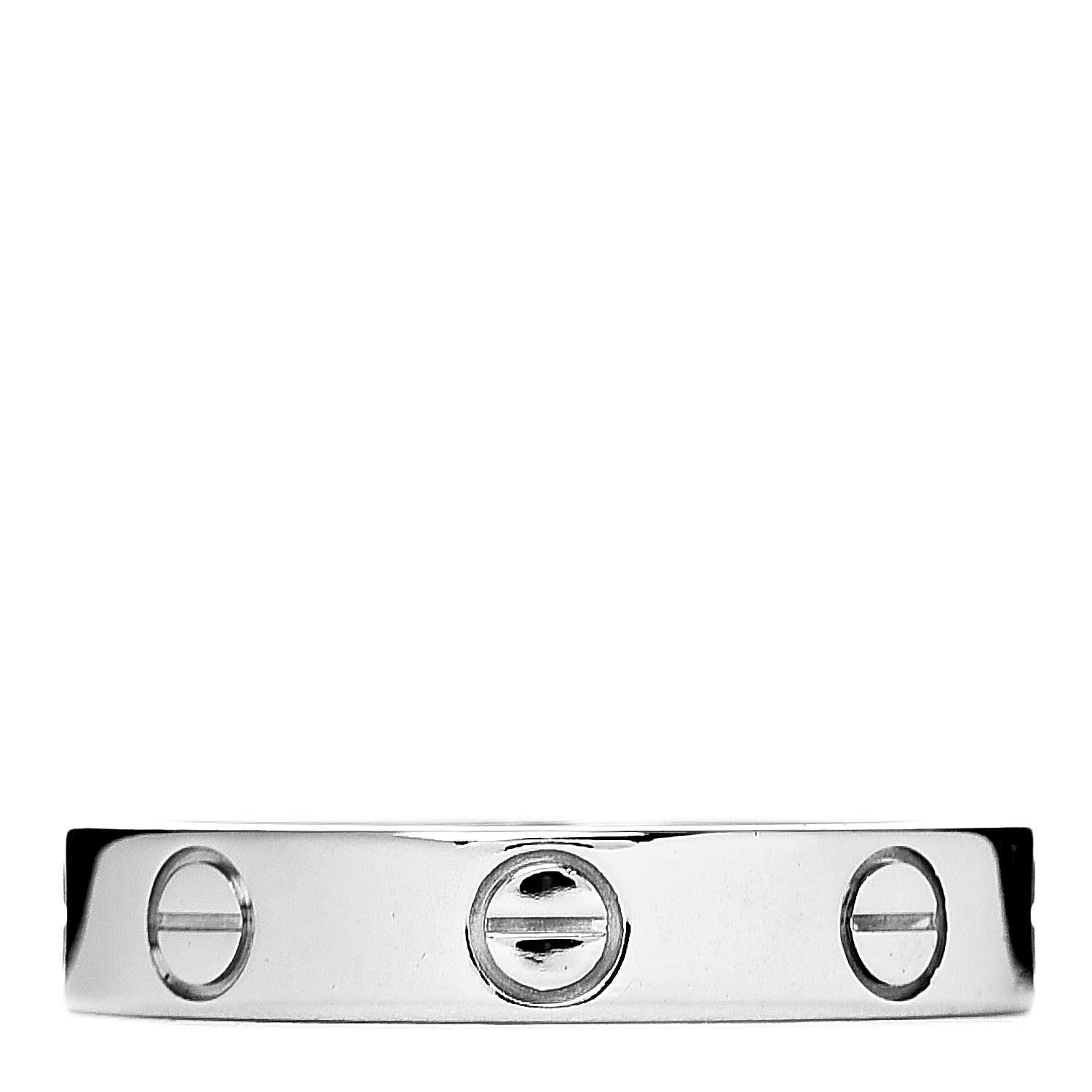 Cartier 18K White Gold 3.5mm LOVE Wedding Band Ring 50 5.25 1 of 4