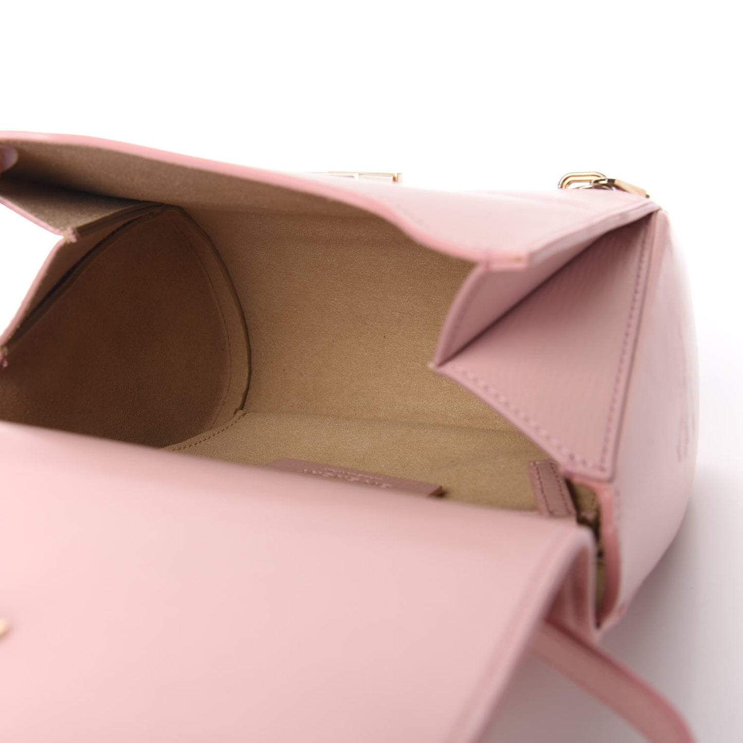 Textured Calfskin Mini Pandora Box Crossbody Bag Pink