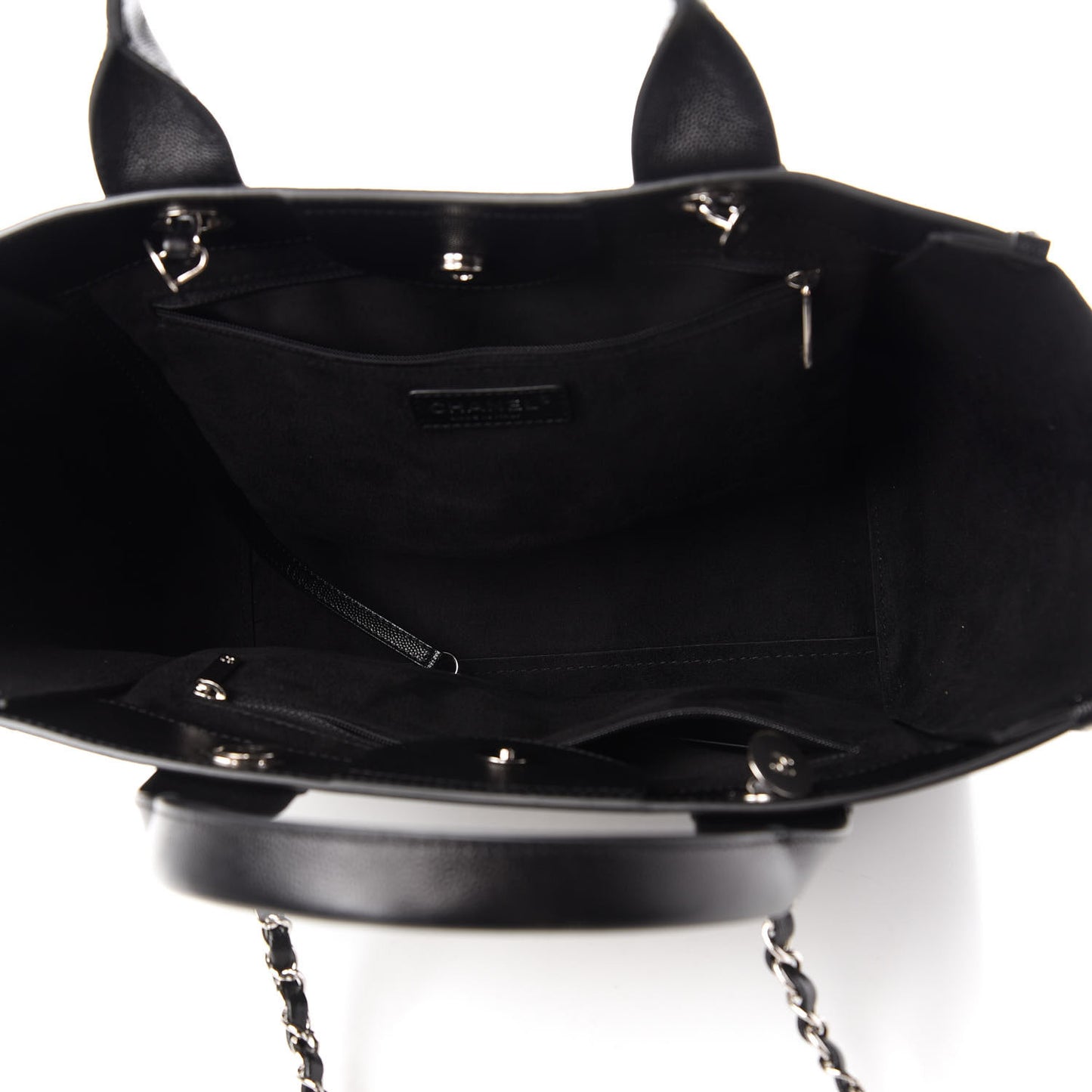 Caviar Small Studded Deauville Tote Black
