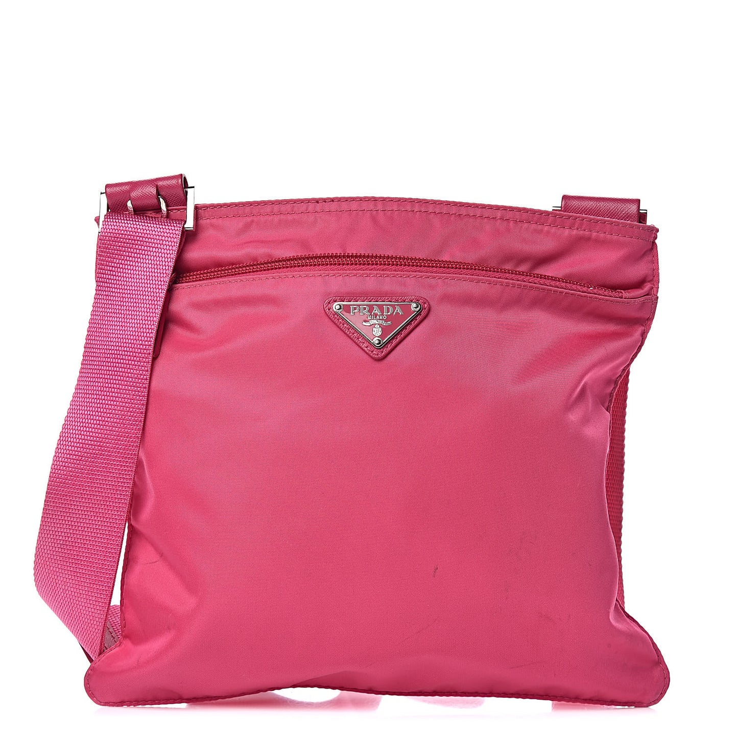 Nylon Vela Flat Messenger Bag Fuxia