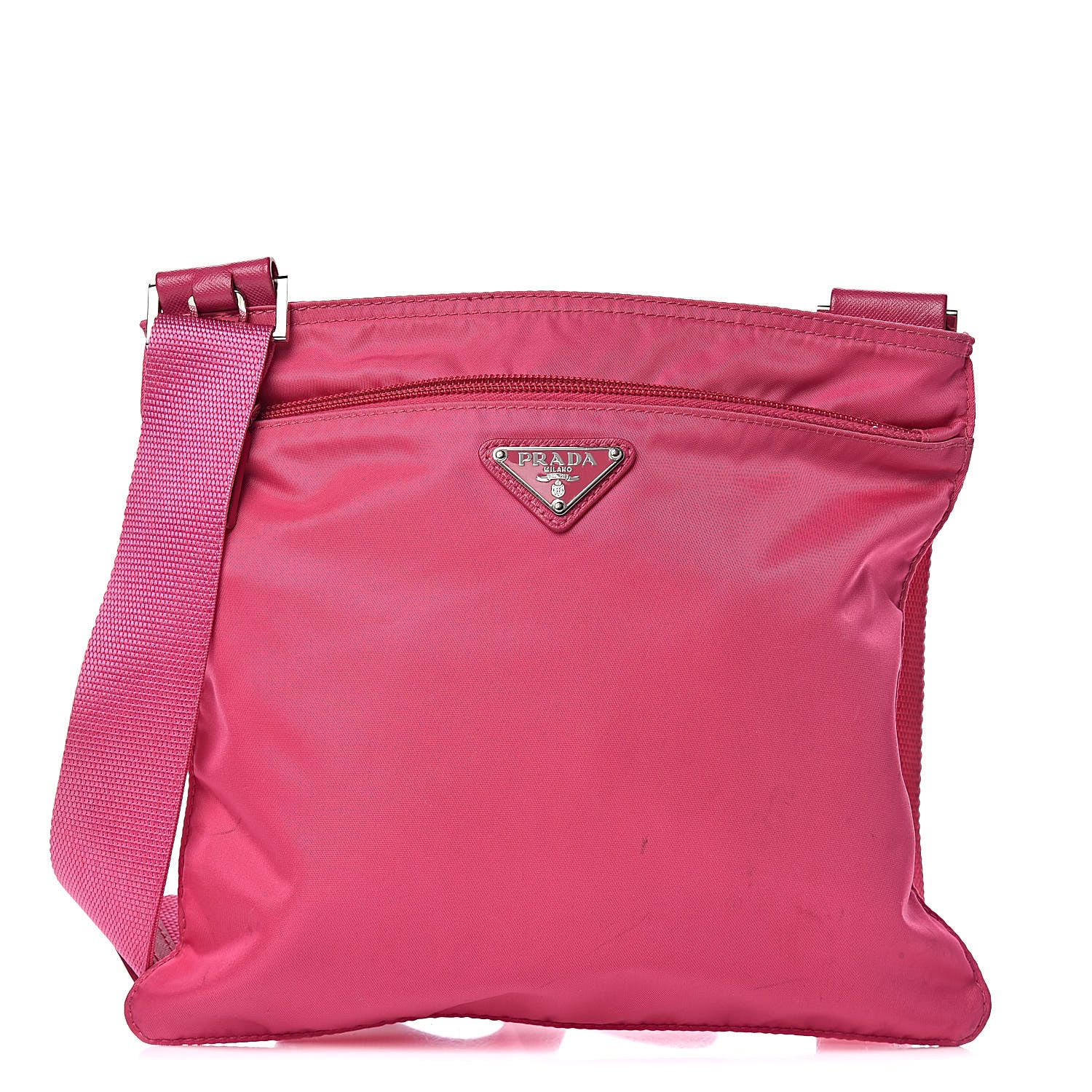 Prada Nylon Vela Flat Messenger Bag Fuxia 1 of 16