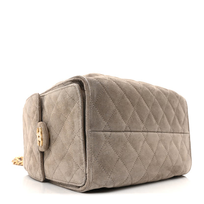 Chanel Suede Quilted Small Chanel 25 Handbag Dark Grey 4 of 10
