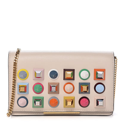 Fendi Vitello Liberty Studded Tube Wallet On Chain Camelia Multicolor 1 of 10