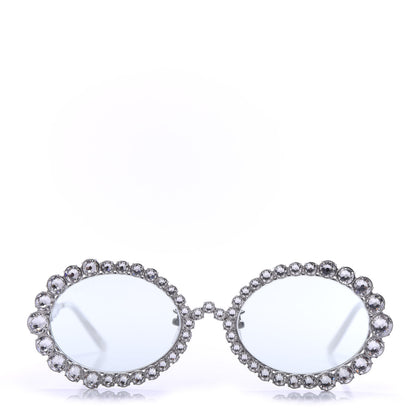 Gucci Crystal Oval Sunglasses GG0620S Silver 3 of 7