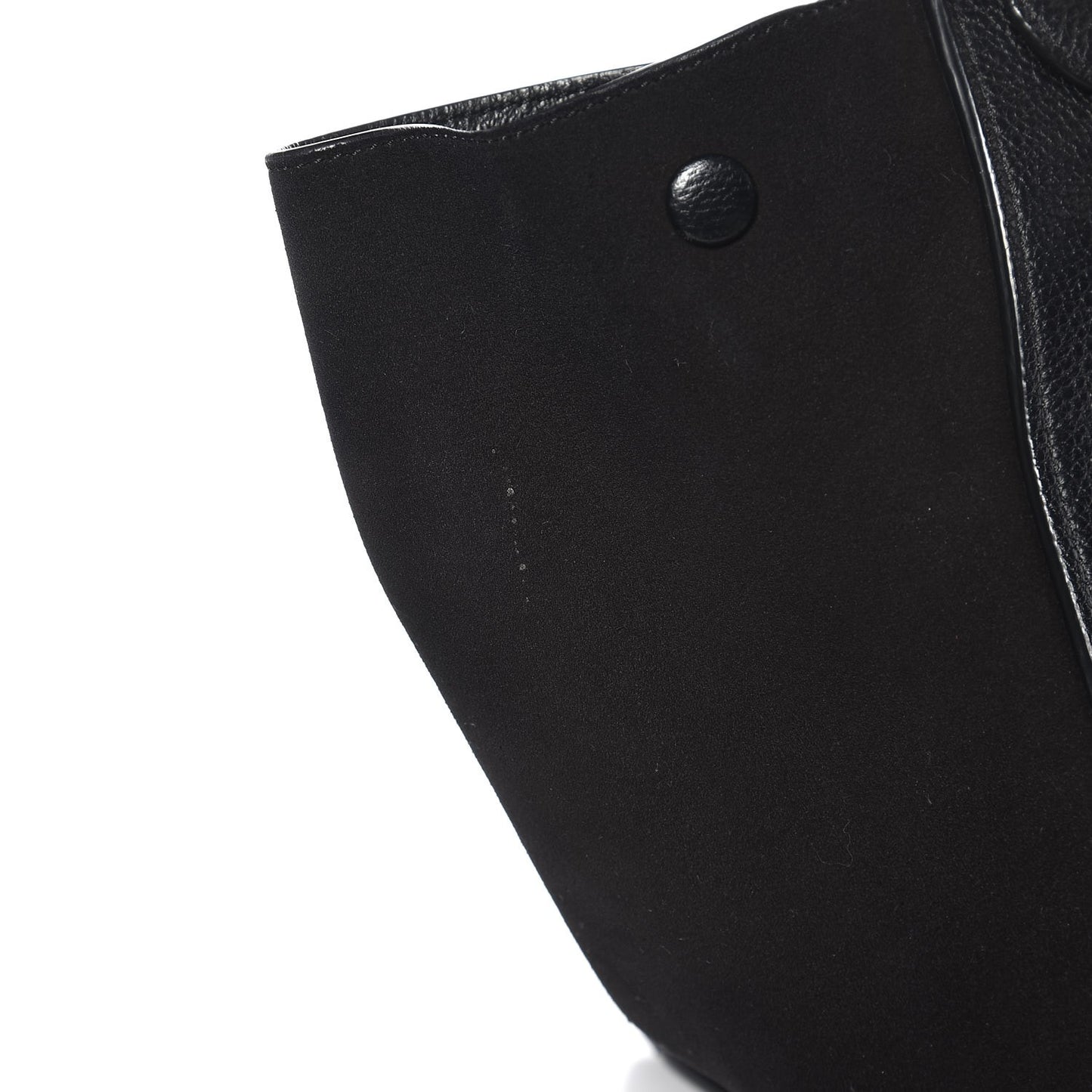 Drummed Calfskin Suede Medium Trapeze Black