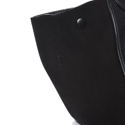 Celine Drummed Calfskin Suede Medium Trapeze Black 9 of 10