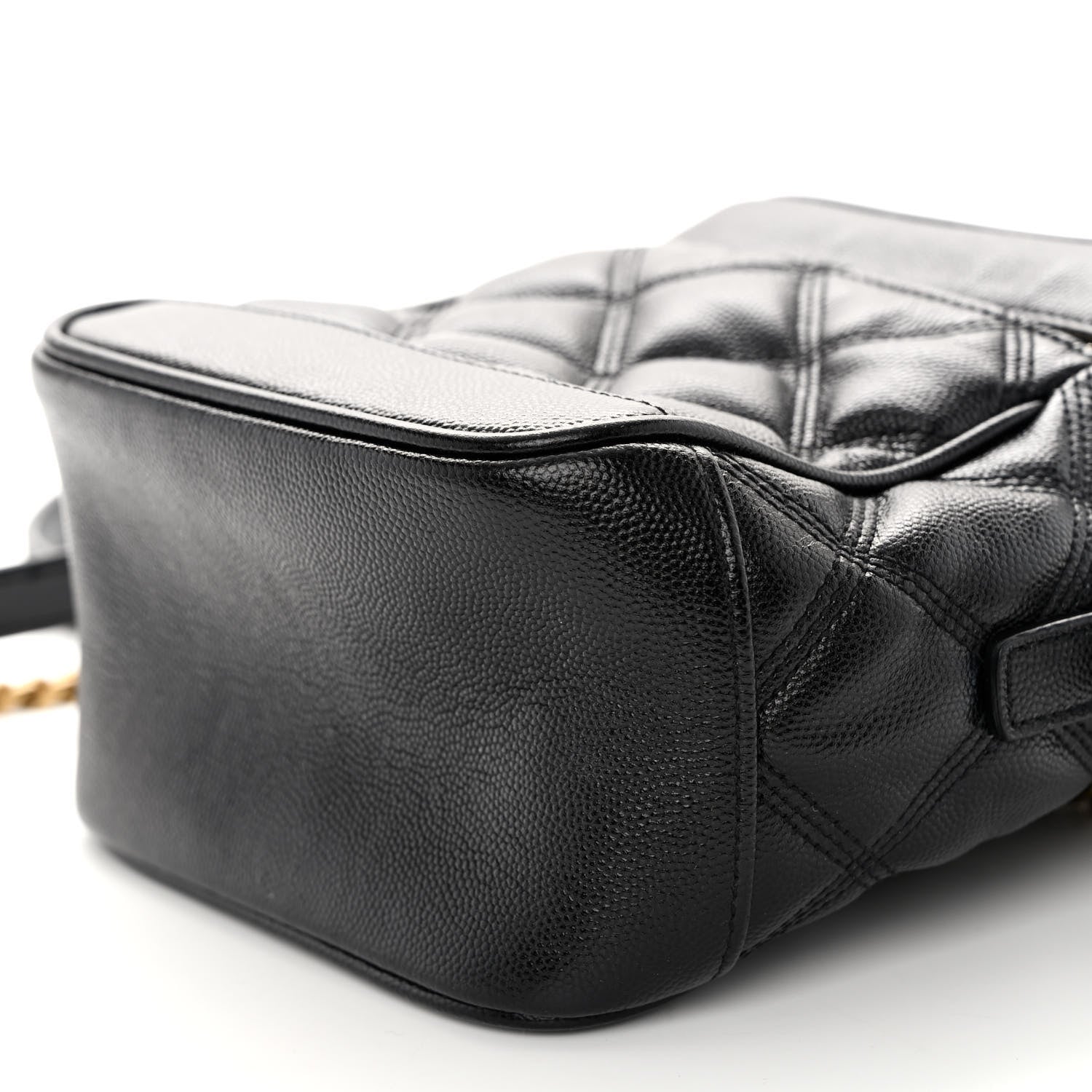 Saint Laurent Grain de Poudre Quilted 80's Vanity Bag Black 9 of 9