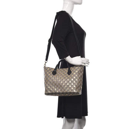 Gucci Soft GG Supreme Monogram Bees Small Crossbody Tote Beige Oro Black 2 of 10