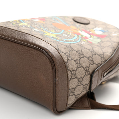 Gucci X DISNEY GG Supreme Monogram Donald Duck Small Interlocking G Dome Backpack Beige Multicolor New Acero 10 of 11