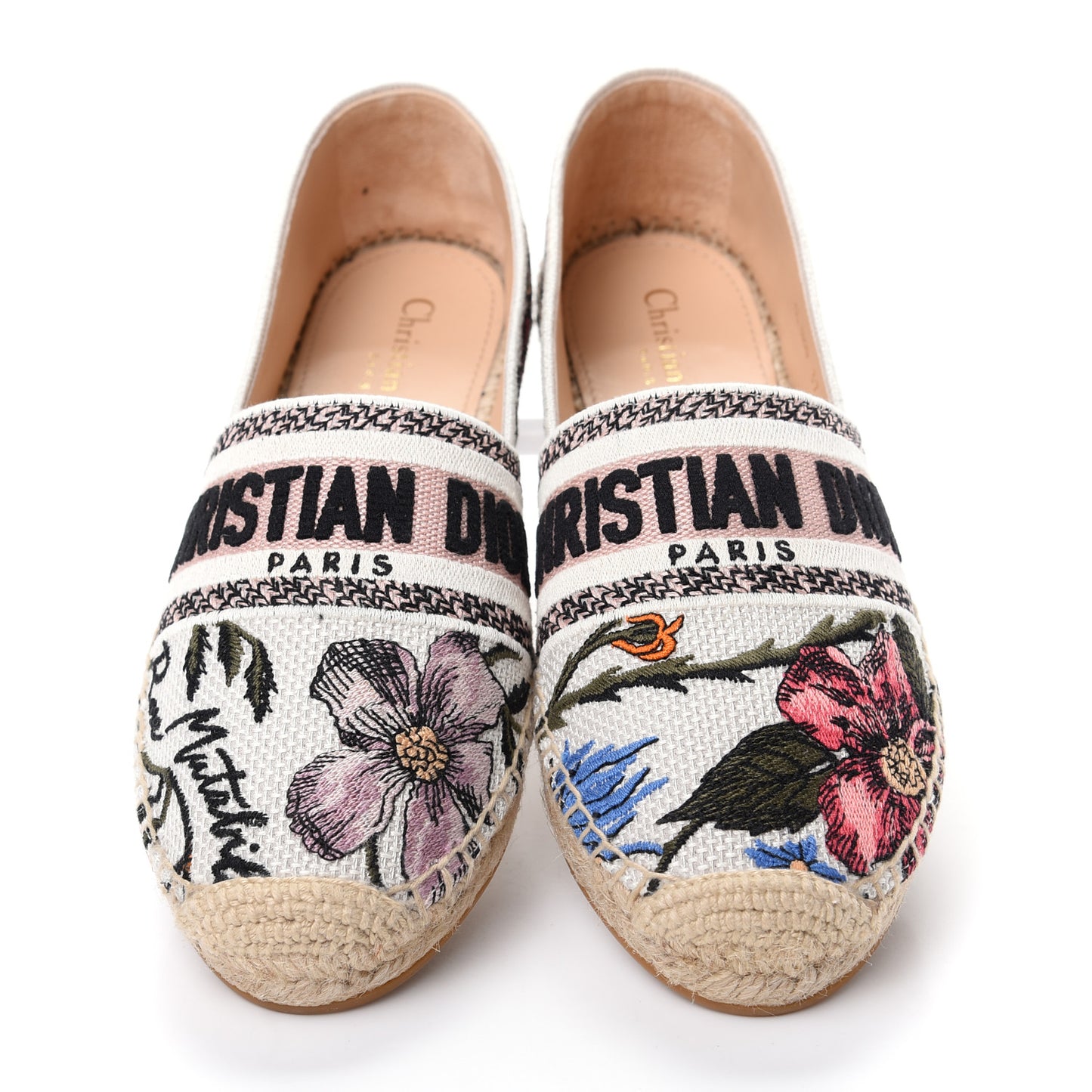 Canvas Rose Mutabilis Embroidered Granville Espadrilles 37 Multicolor