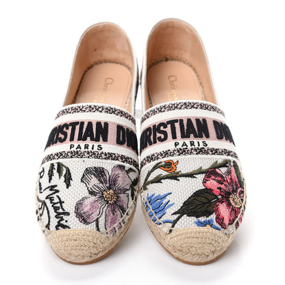 Christian Dior Canvas Rose Mutabilis Embroidered Granville Espadrilles 37 Multicolor 5 of 11
