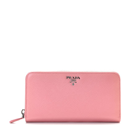 Prada Saffiano Colour Zip Around Wallet Petalo Fuoco 1 of 8