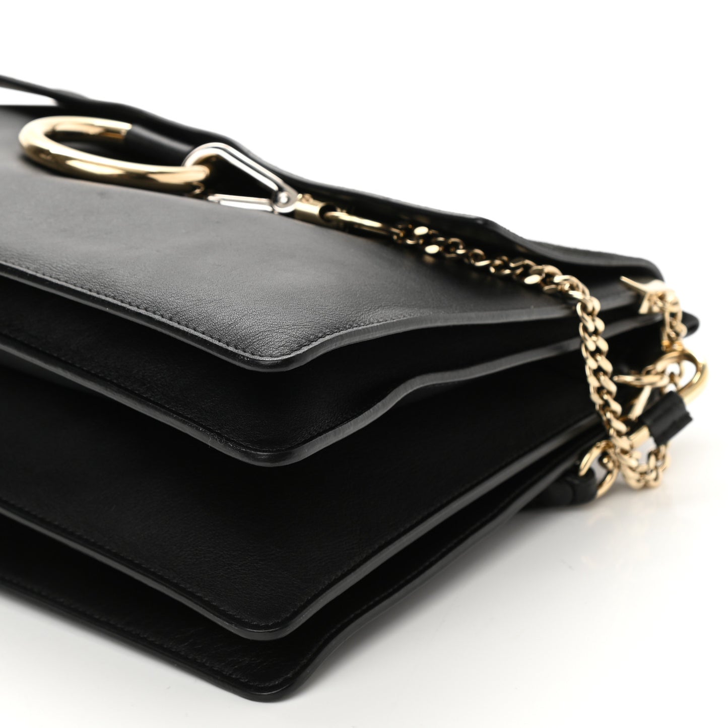 Suede Calfskin Medium Faye Shoulder Bag Black