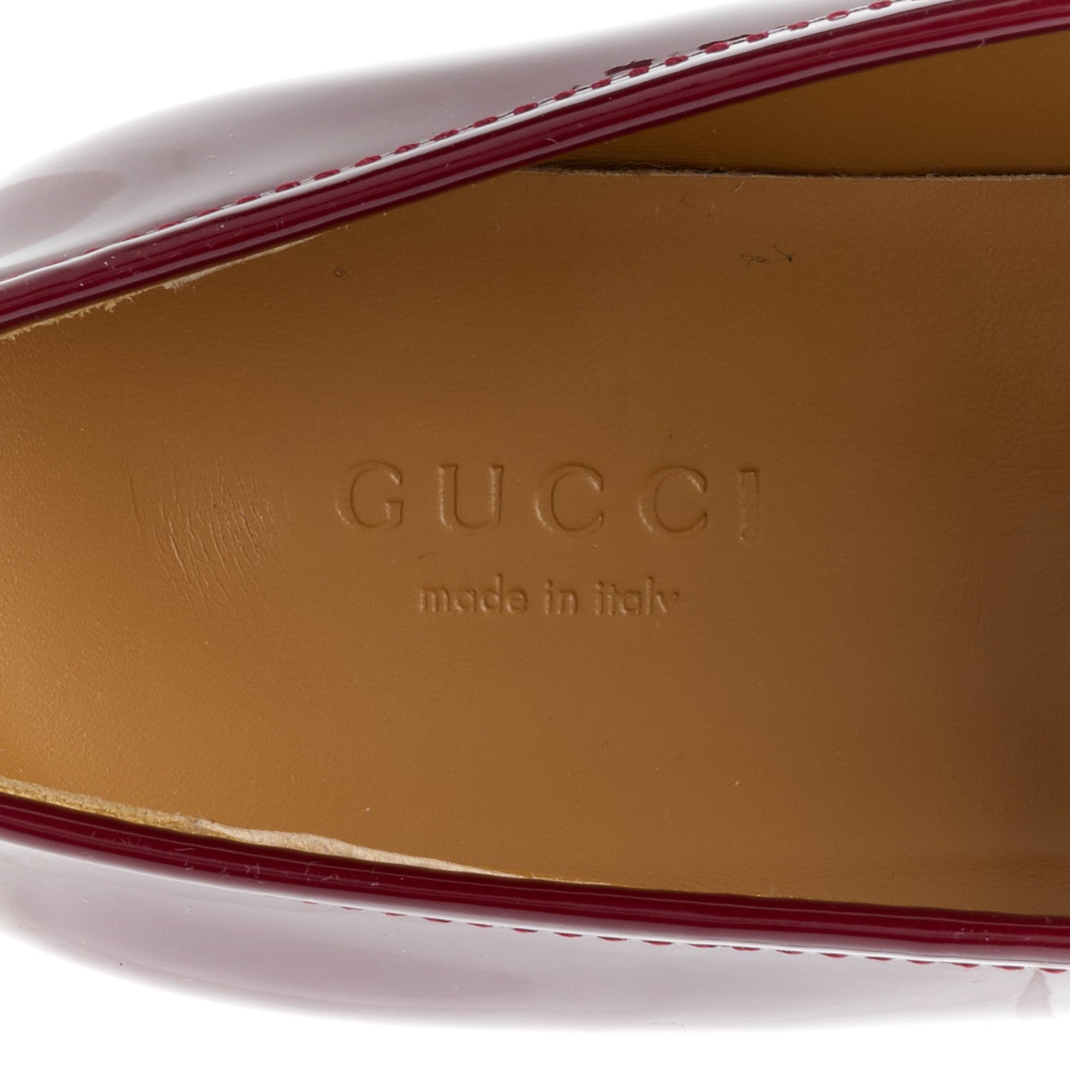 Gucci Patent Womens Jordaan Loafers 37.5 Rosso Ancora 7 of 10