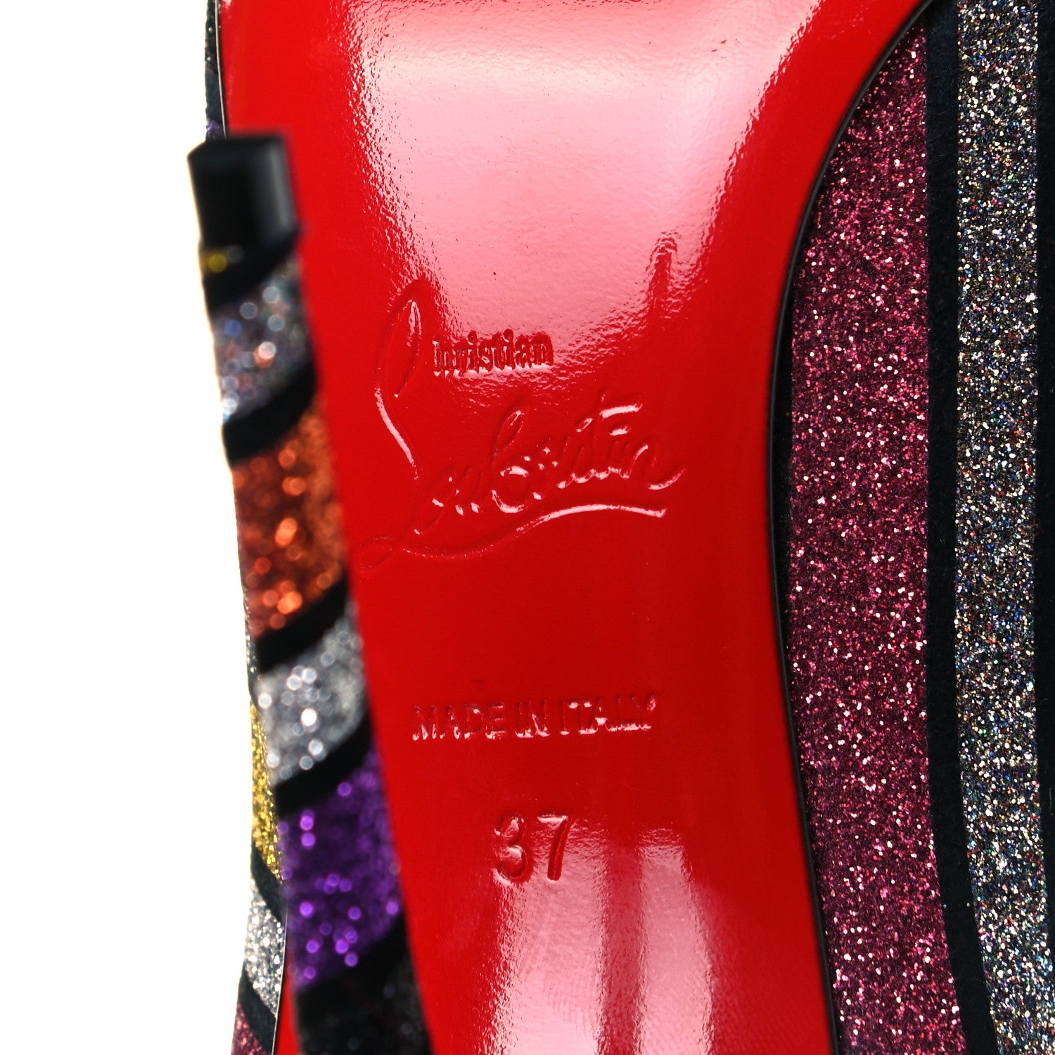 Christian Louboutin Suede Stripyglitter So Kate 120 Pumps 37 Multi 6 of 7