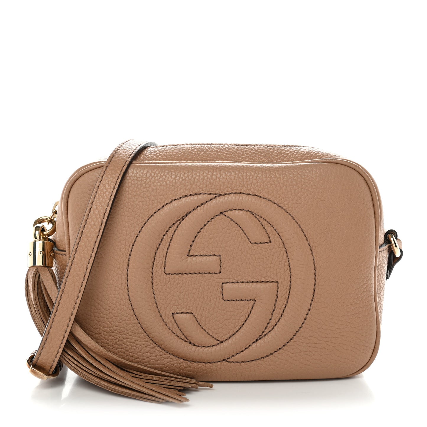Pebbled Calfskin Small Soho Disco Bag Camelia
