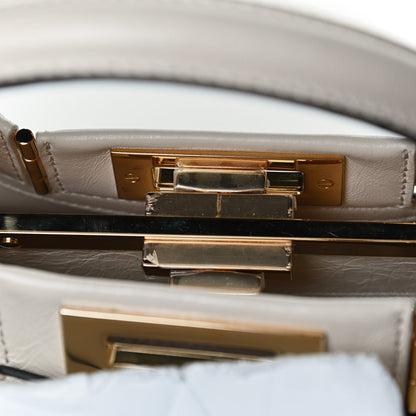 Fendi Agnello Old Shine Medium Peekaboo Iconic Satchel Camelia 12 of 31