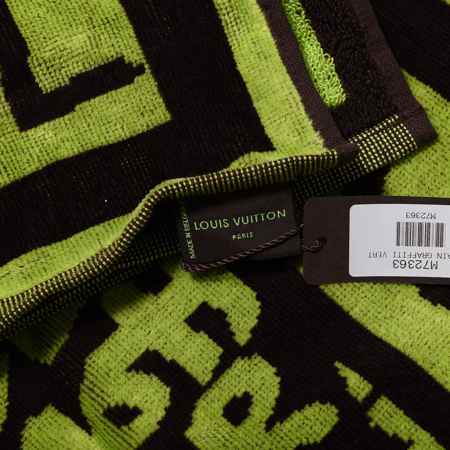 Louis Vuitton Cotton Monogram Graffiti Beach Towel Green 3 of 3