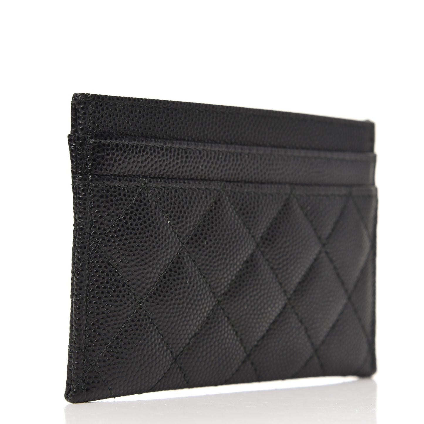 Caviar Quilted Boy Card Holder Black