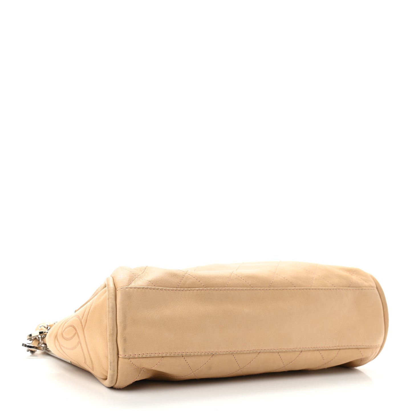 Lambskin Stitched Medium Ultimate Soft Tote Beige