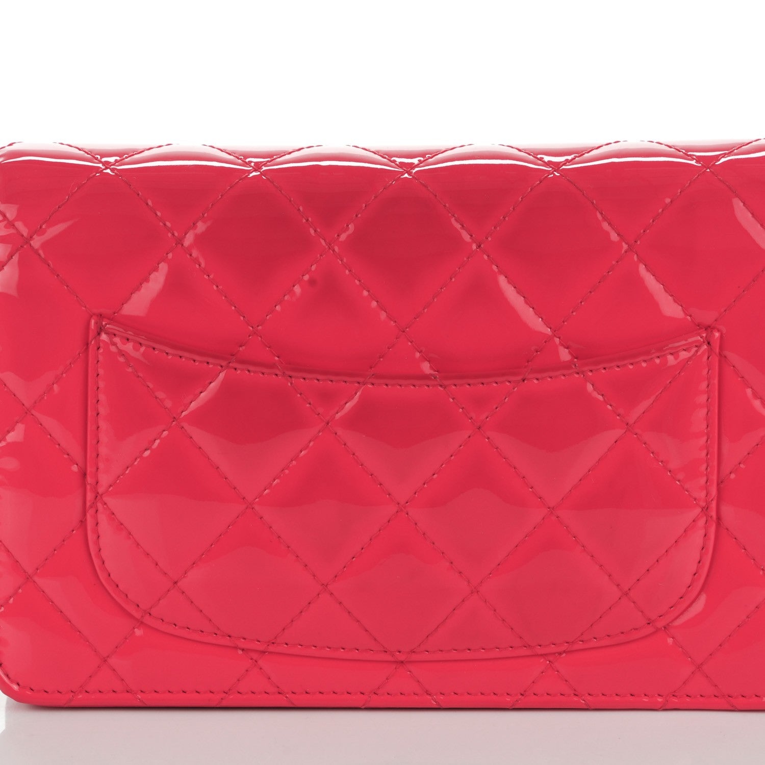 Chanel Patent Quilted Wallet On Chain WOC Pink 8 of 9