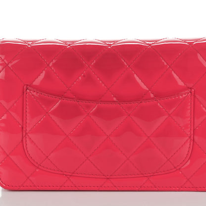 Chanel Patent Quilted Wallet On Chain WOC Pink 8 of 9