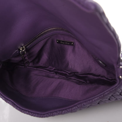 Miu Miu Nappa Matelasse Crystal Flap Clutch Viola 6 of 10