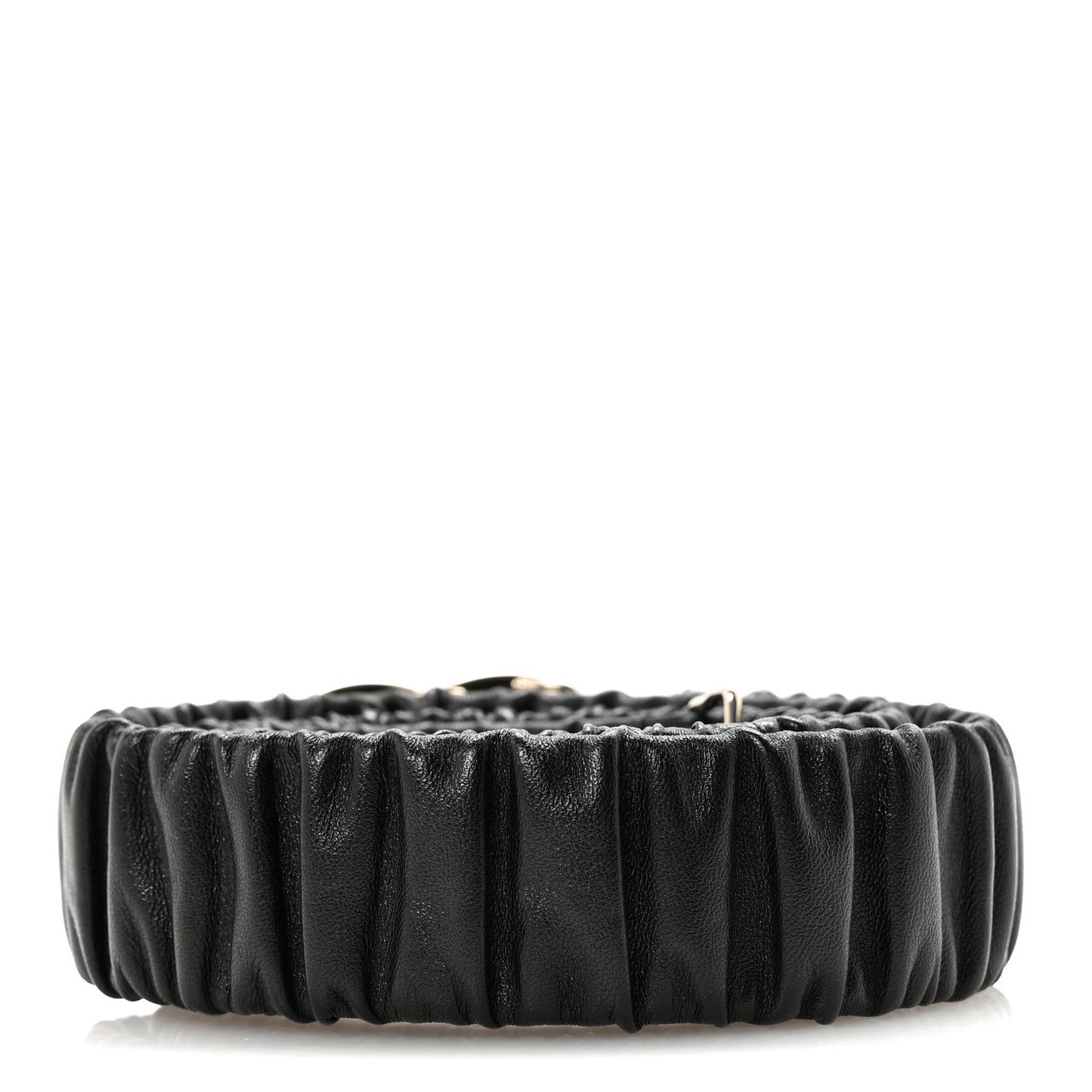 Lambskin Ruched CC Belt 90 36 Black