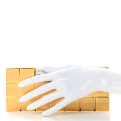 Bottega Veneta Brass Geometric Minaudiere Clutch Gold 2 of 6