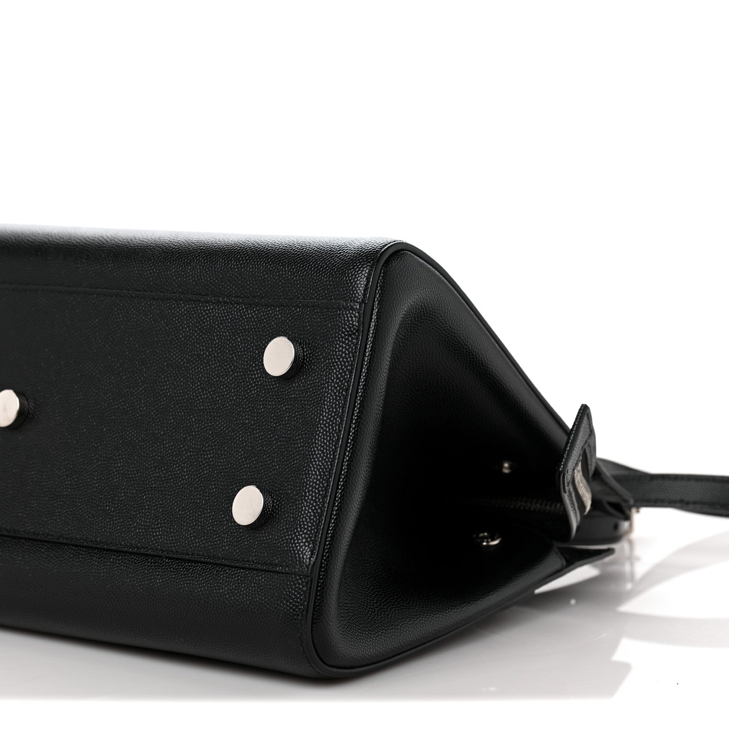Saint Laurent Grained Calfskin Small Cabas Rive Gauche Black 9 of 9