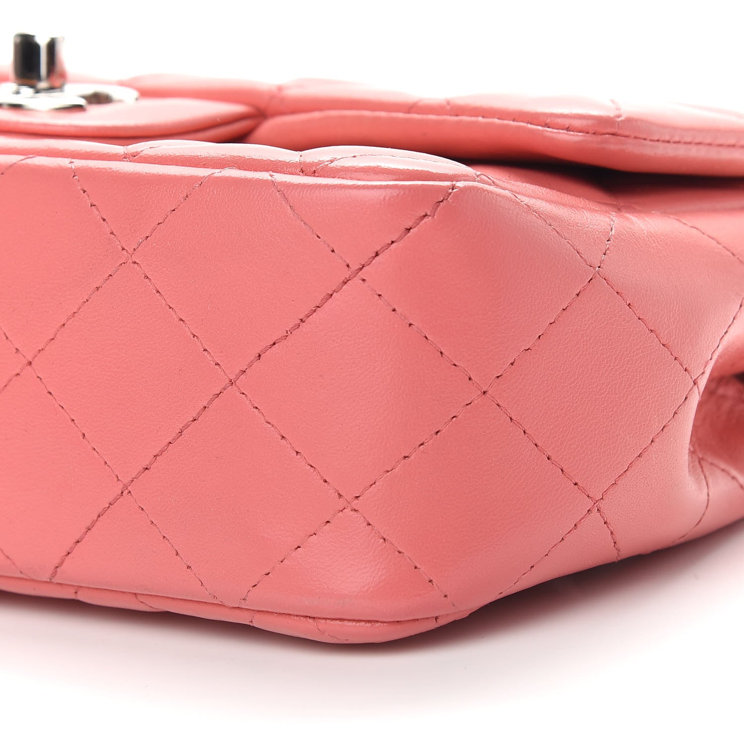 Chanel Lambskin Quilted Mini Rectangular Flap Pink 9 of 10