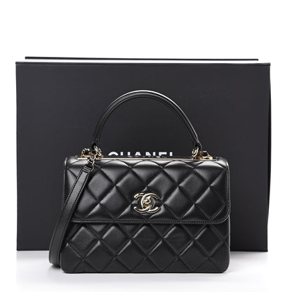 Chanel Lambskin Quilted Small Trendy CC Dual Handle Flap Bag Black 10 of 10