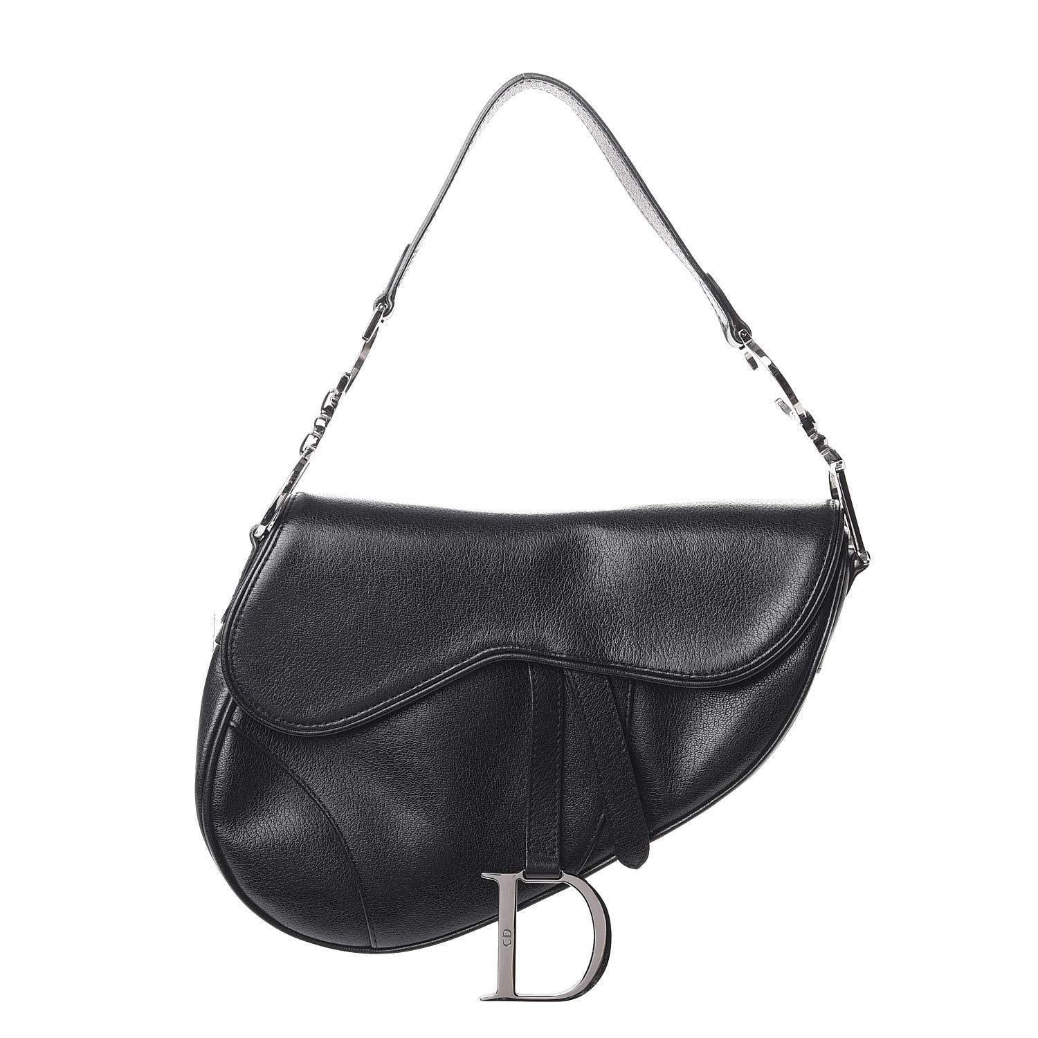 Christian Dior Calfskin Saddle Bag Black 1 of 9