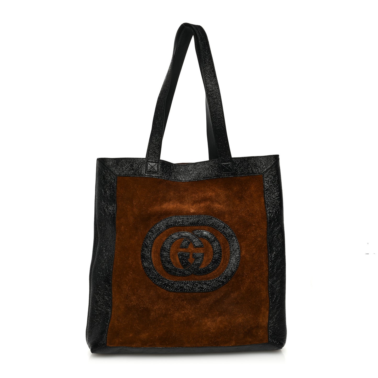 Suede Large Ophidia Vertical Shopping Tote Chestnut