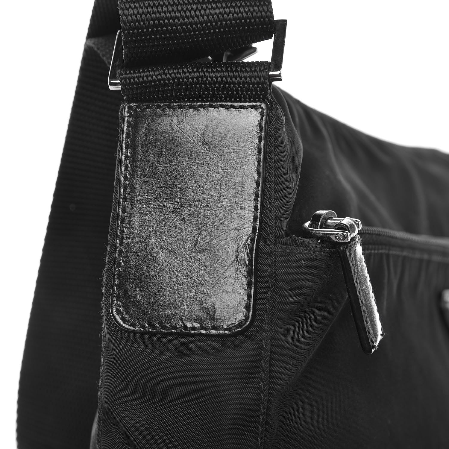 Prada Nylon Flat Messenger Bag Black 9 of 9