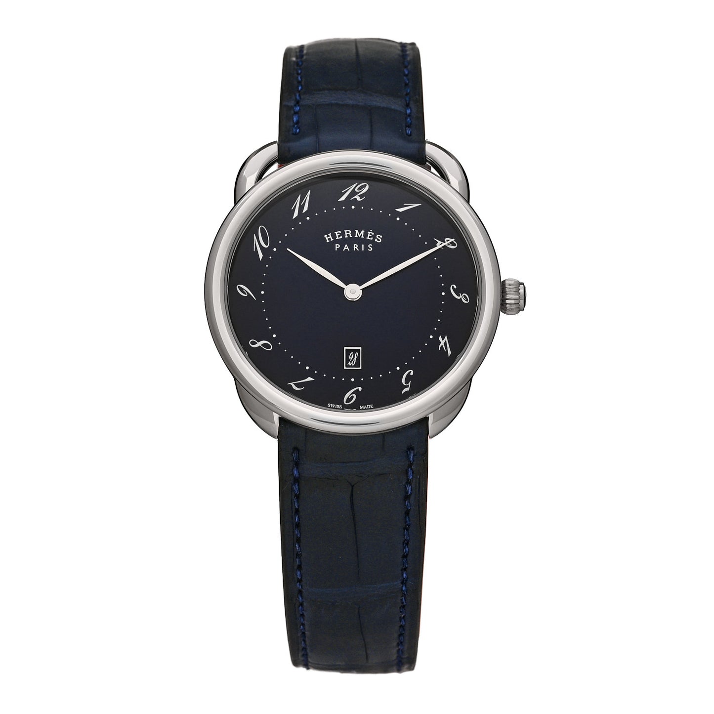 Stainless Steel Alligator 40mm Arceau Quartz Watch Bleu Abysse
