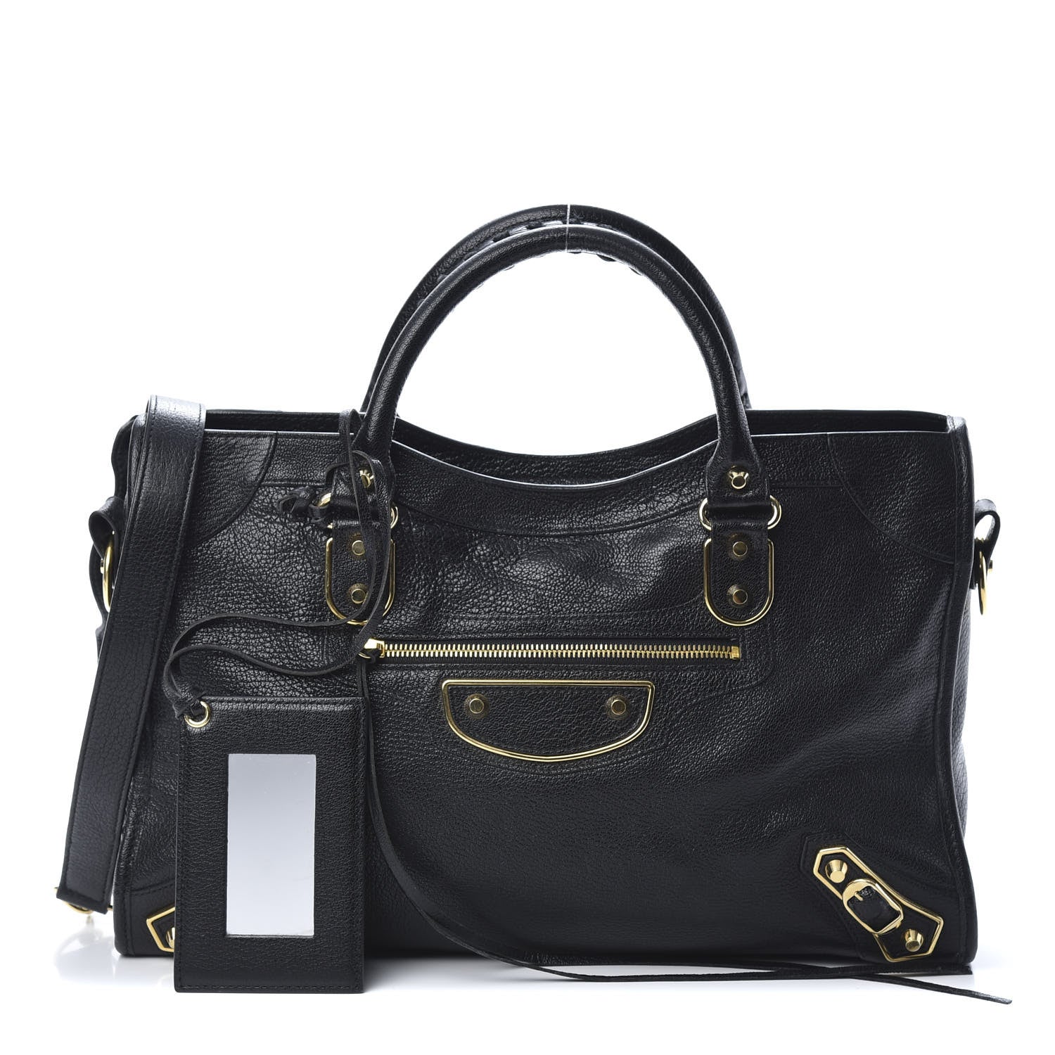 Balenciaga Chevre Gold Metallic Edge Hardware City Black 1 of 13