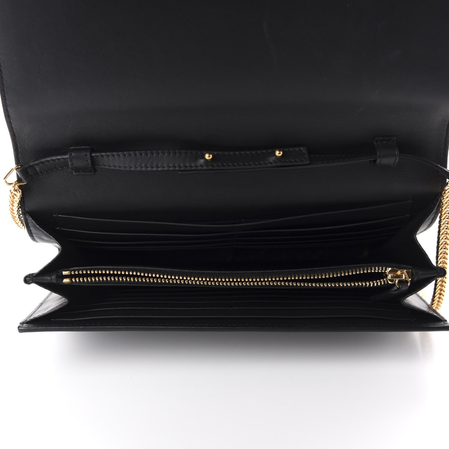 Saint Laurent Calfskin Classic Y Ligne Chain Wallet Black 5 of 11