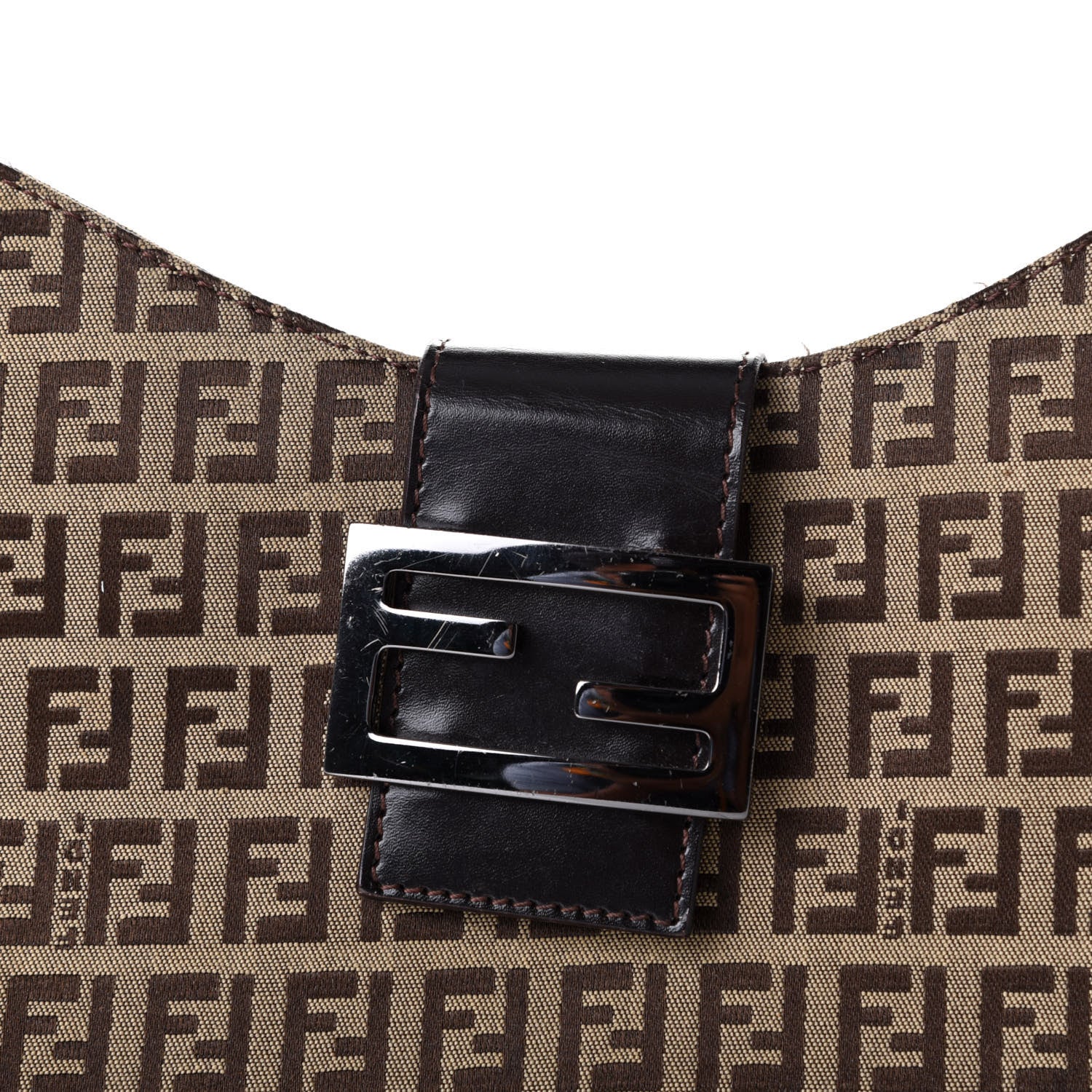 Fendi Zucchino Small Hobo Dark Brown 2 of 10
