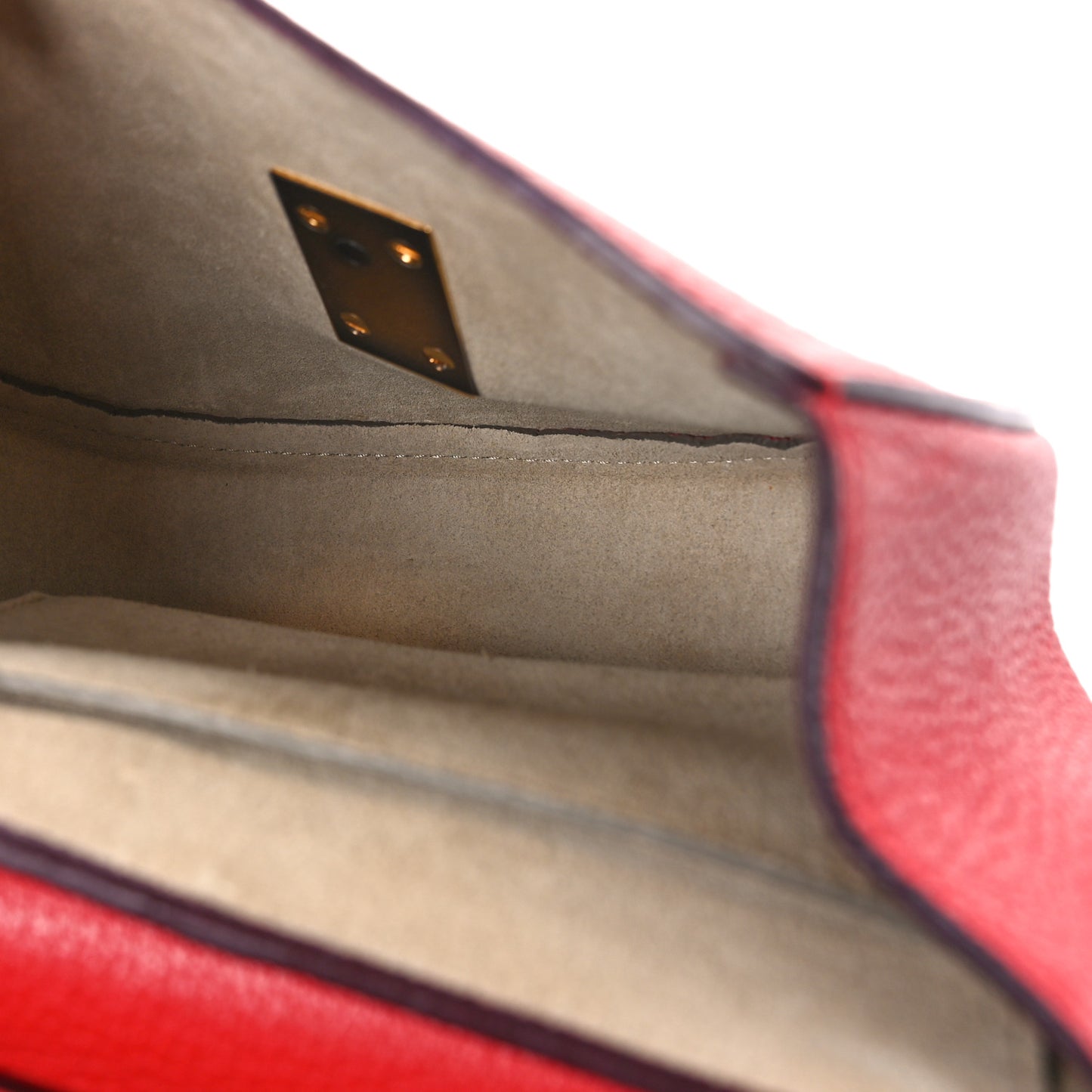 Grained Lambskin Mini Drew Shoulder Bag Plaid Red