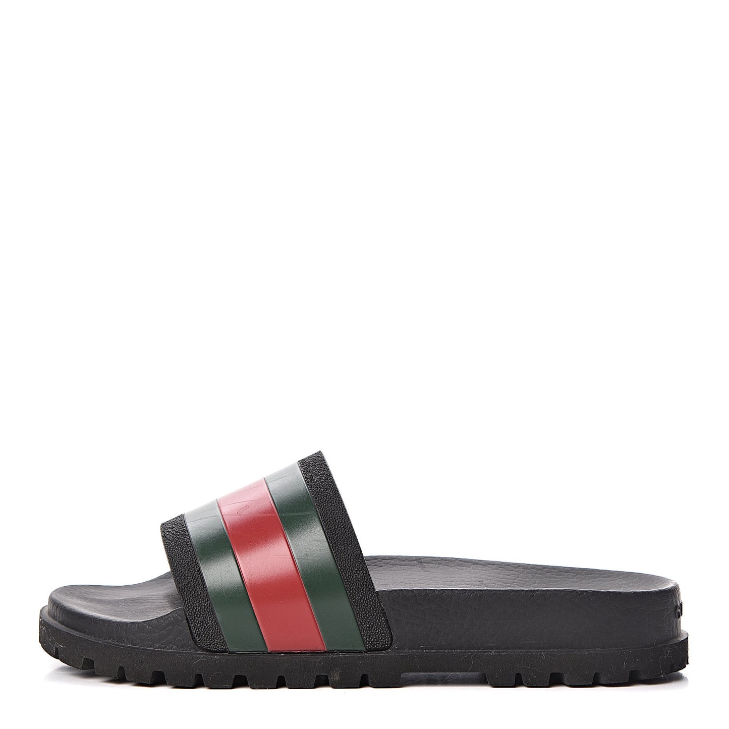 Rubber Web Mens Lug Sole Slide Sandals 6 Black Green Red