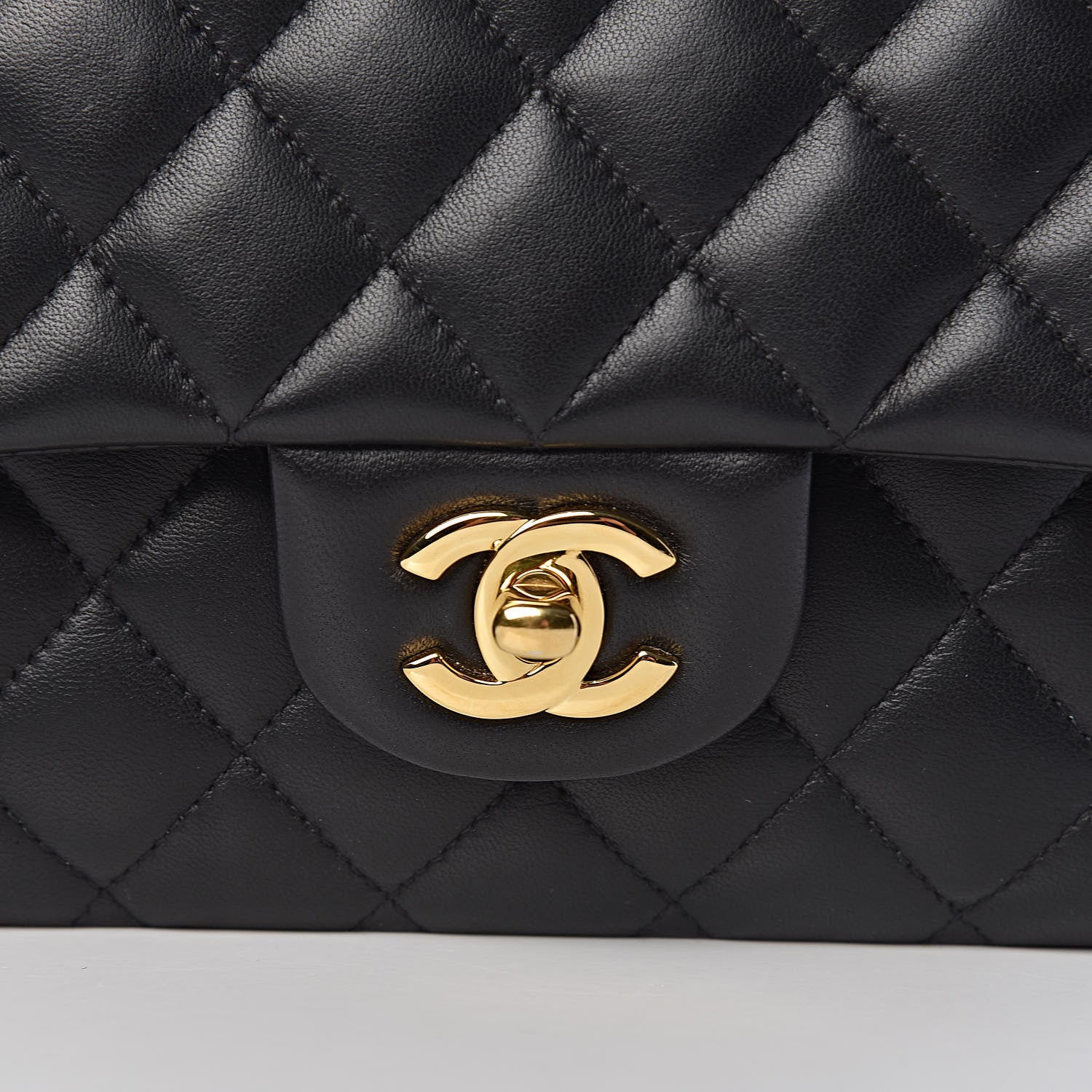 Chanel Lambskin Quilted Medium Double Flap Black 10 of 10